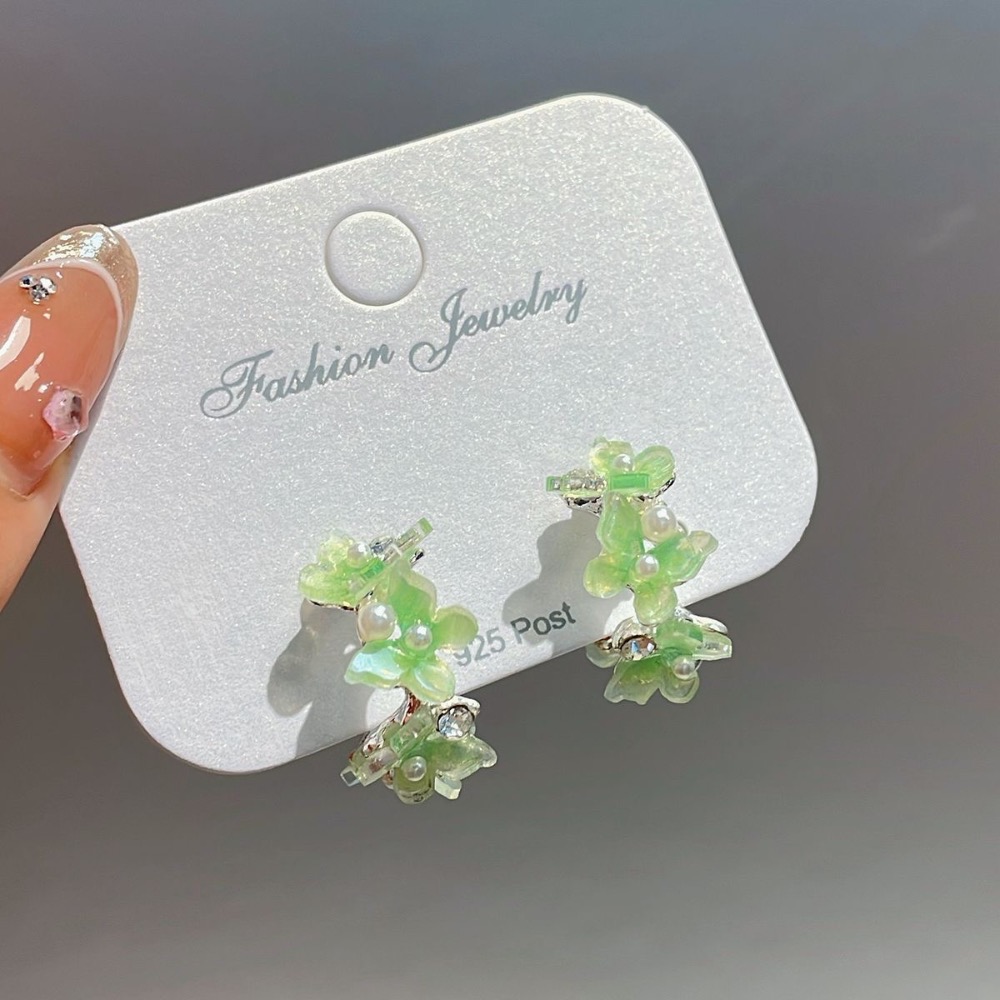 夏季薄荷曼波綠蝴蝶耳環-規格圖4