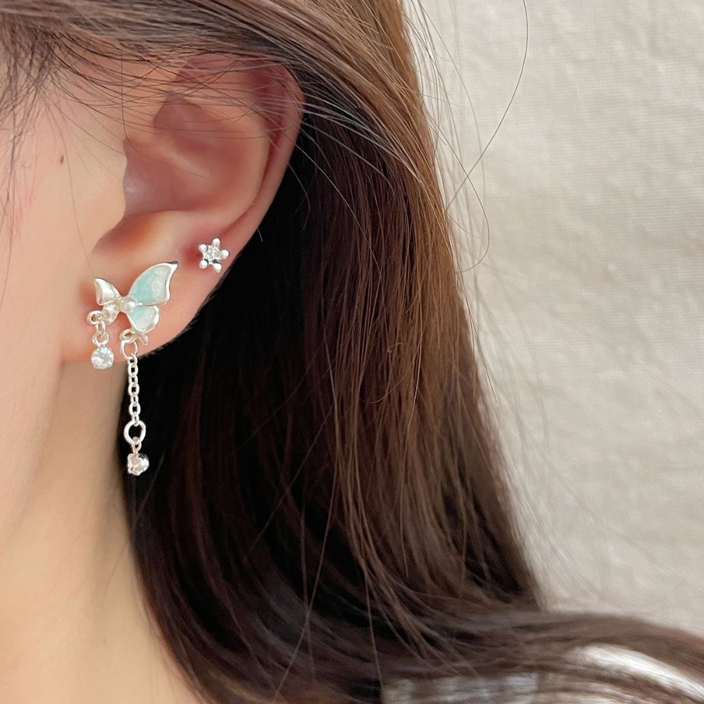 夏季薄荷曼波蝴蝶耳環-細節圖3