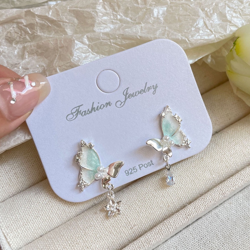 夏季薄荷曼波蝴蝶耳環-規格圖4