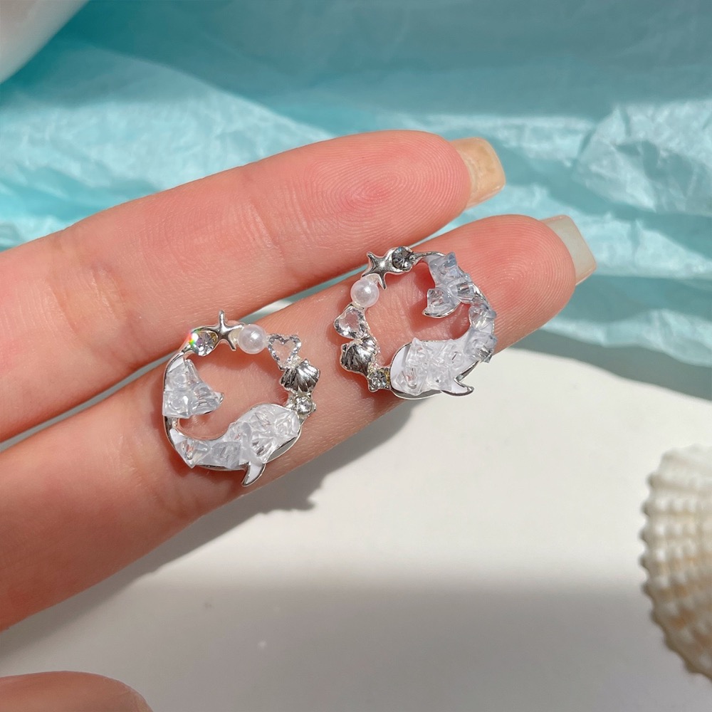 小清新海洋水晶耳環-規格圖4