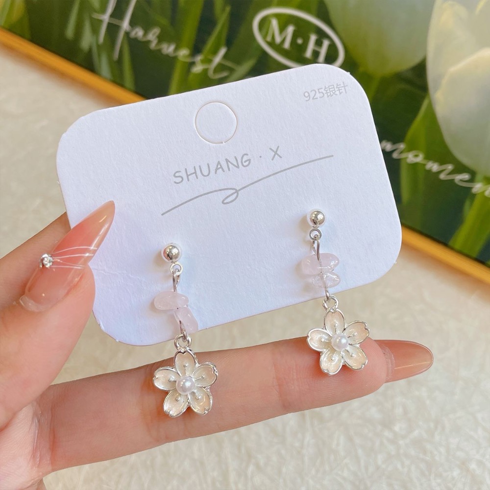 櫻花耳環流蘇高級感耳墜-規格圖3