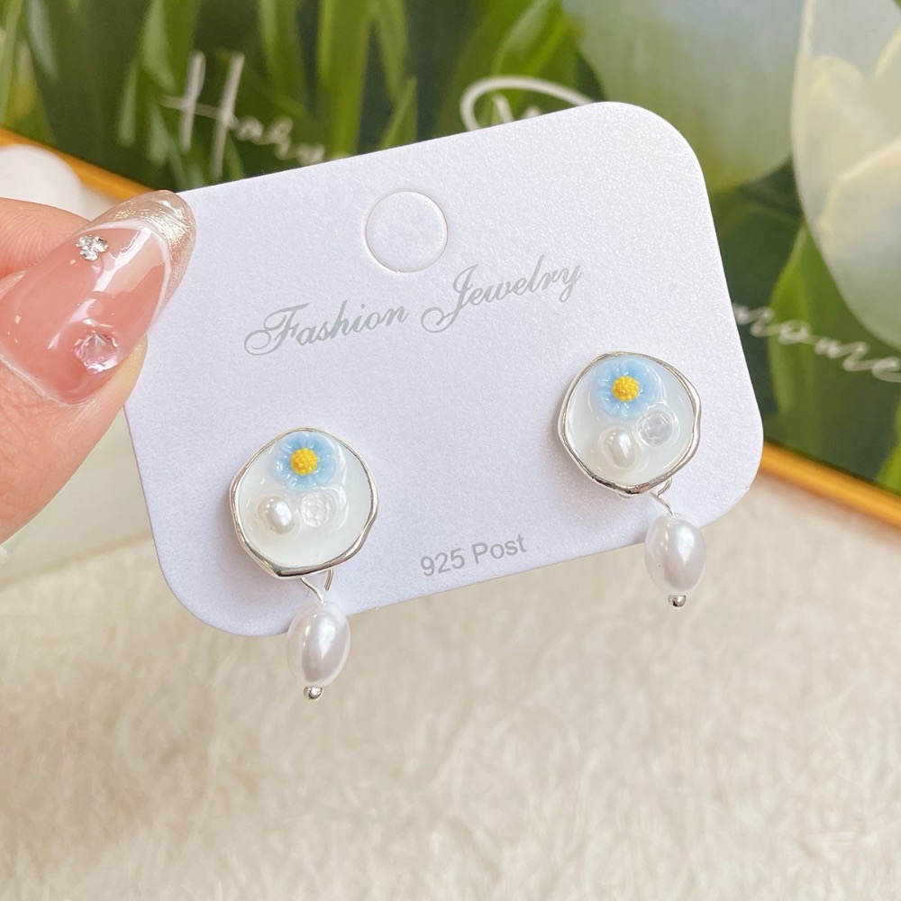 夏季少女心滴油花朵耳環-規格圖3