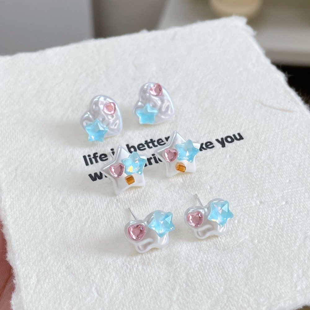 摩卡星星彩色Y2K多巴胺蝴蝶耳釘-細節圖2