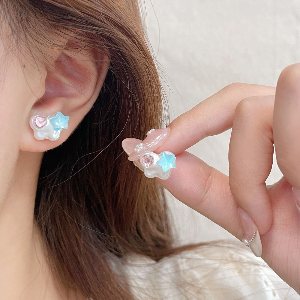 摩卡星星彩色Y2K多巴胺蝴蝶耳釘-細節圖4