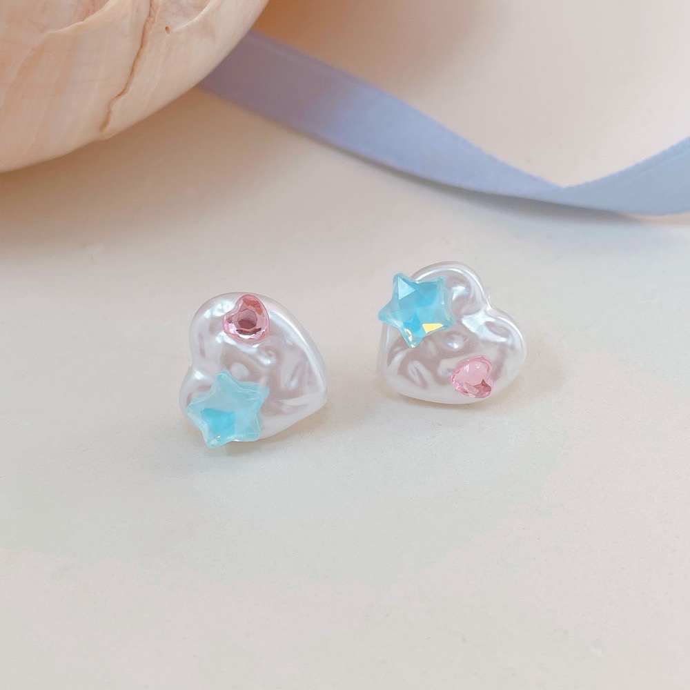 摩卡星星彩色Y2K多巴胺蝴蝶耳釘-規格圖4