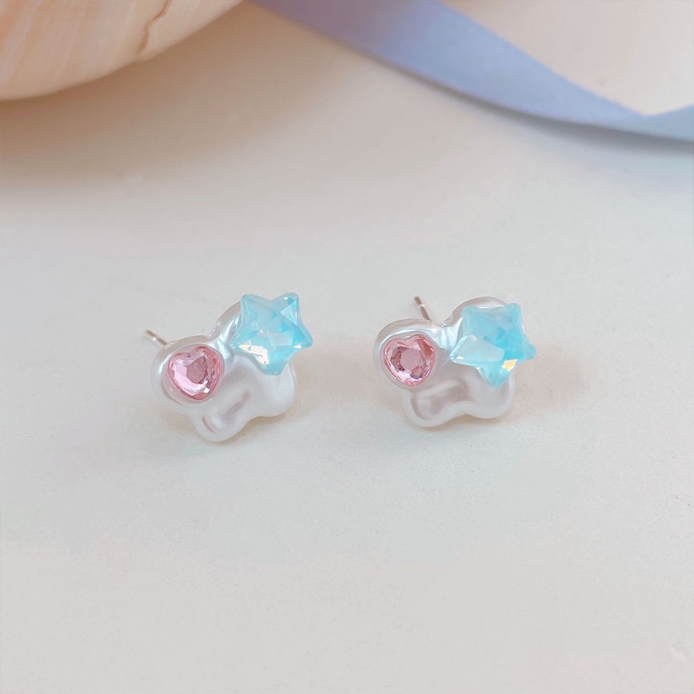 摩卡星星彩色Y2K多巴胺蝴蝶耳釘-規格圖4