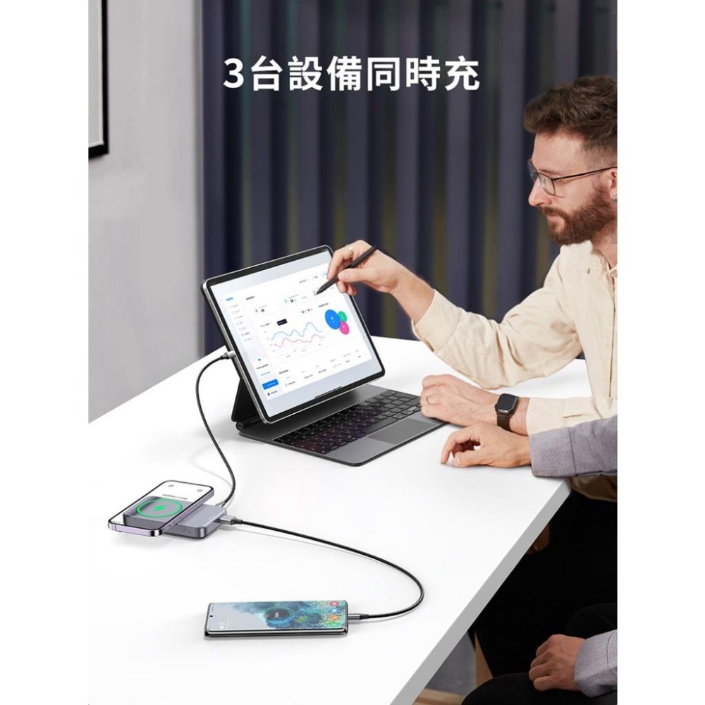 【綠聯】10000mAh 磁吸無線快充行動電源｜15W(插線20W)｜無線充電-細節圖7