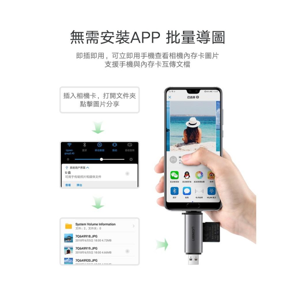 綠聯 SD/TF USB-C/Type-C+USB3.0兩用 讀卡機-細節圖8