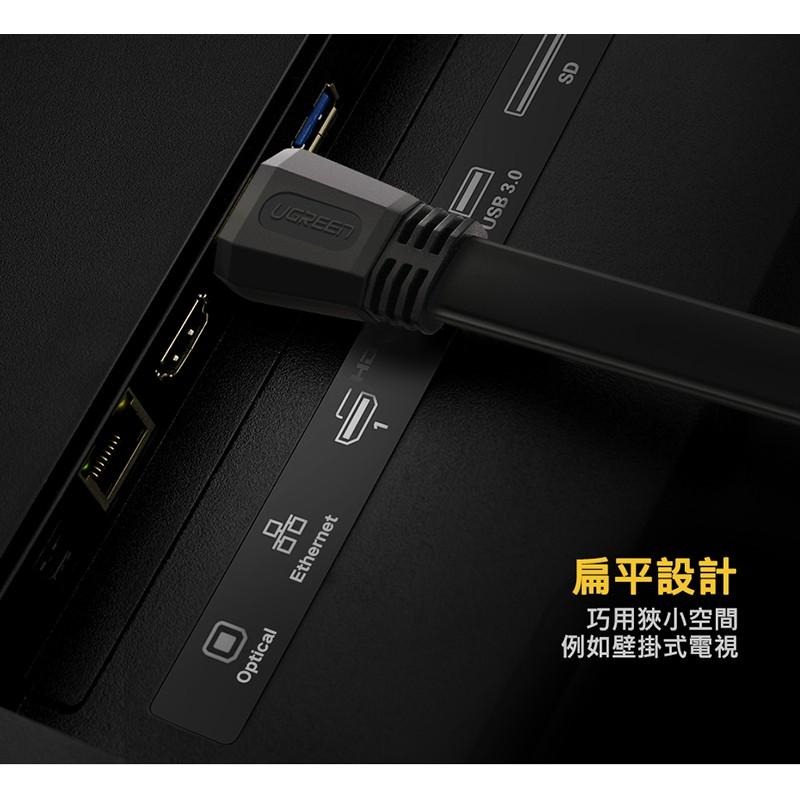 綠聯 3M HDMI 2.0傳輸線 FLAT版 黑色-細節圖4