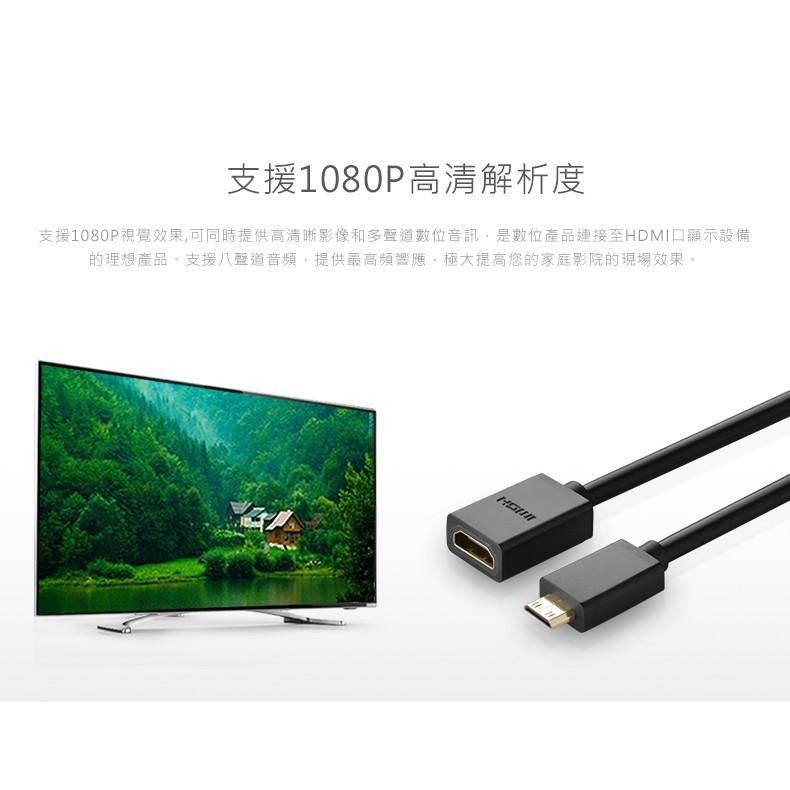 綠聯 22cm MINI HDMI轉HDMI 傳輸線 現貨-細節圖5