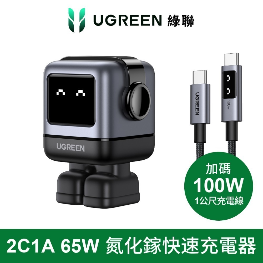 【7-ELEVEN 門市團購】綠聯 小機器人 65W GaN充電組 萌系快充小怪獸-規格圖6