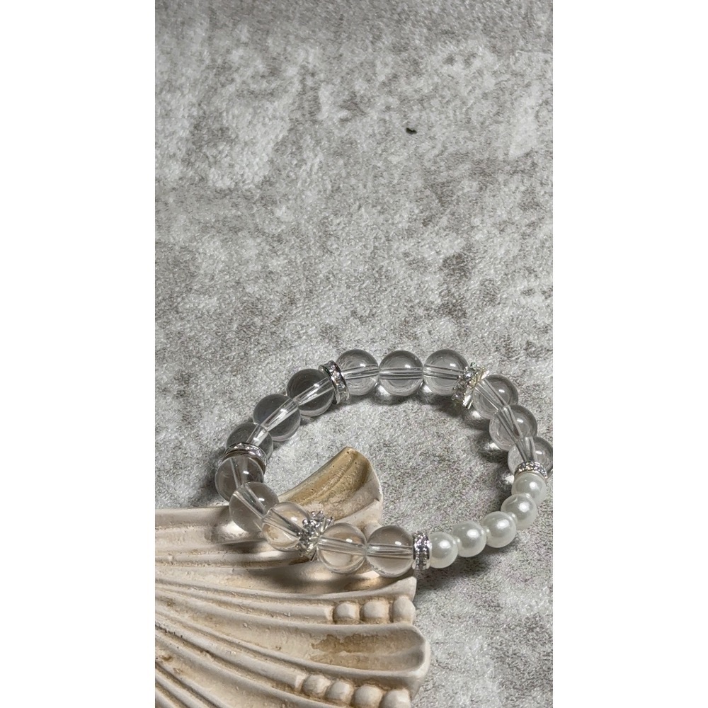 貝光/銀界-白水晶手鍊-細節圖2