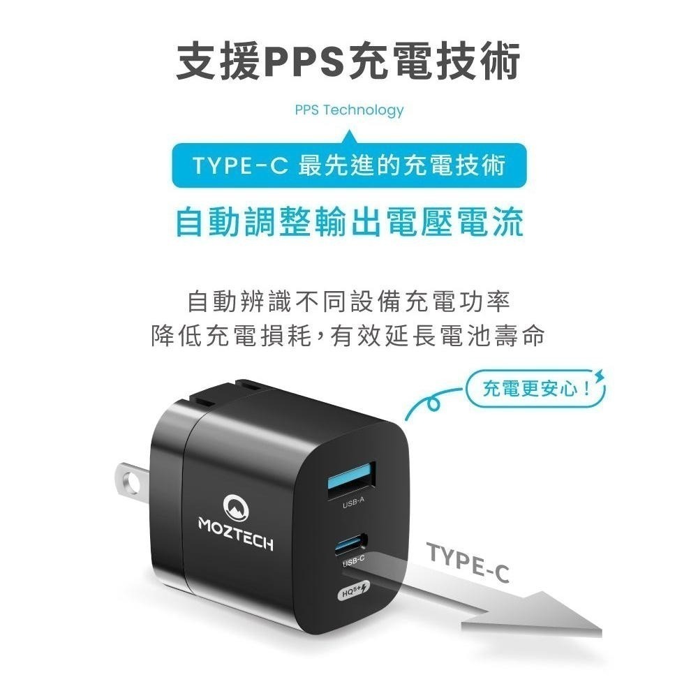 【MOZTECH】M5 PD33W GaN雙孔電源充電器 充電頭 快充頭 旅充頭 PD頭 PD快充 QC快充 墨子科技-細節圖8