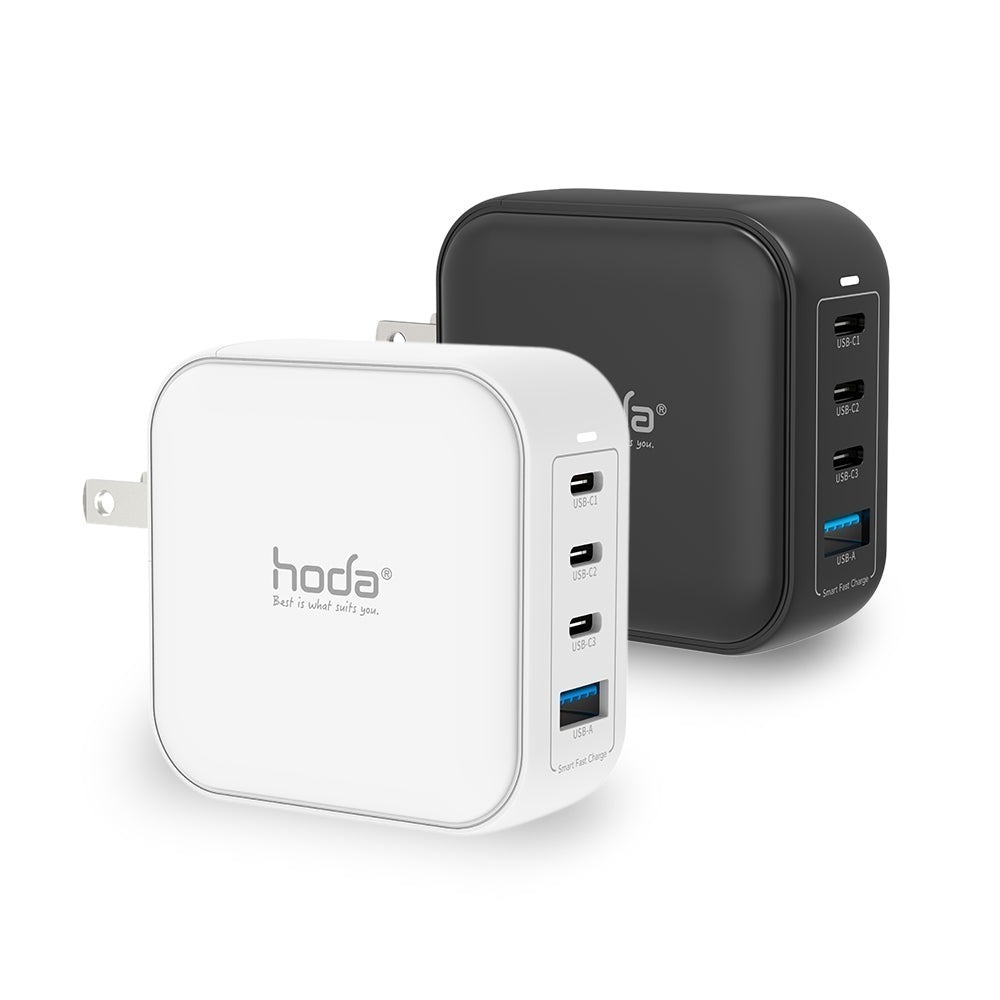 HODA 100W GaN氮化鎵智慧四孔電源供應器 / 極速智能充電器 (內附100W C to C充電線)-細節圖4