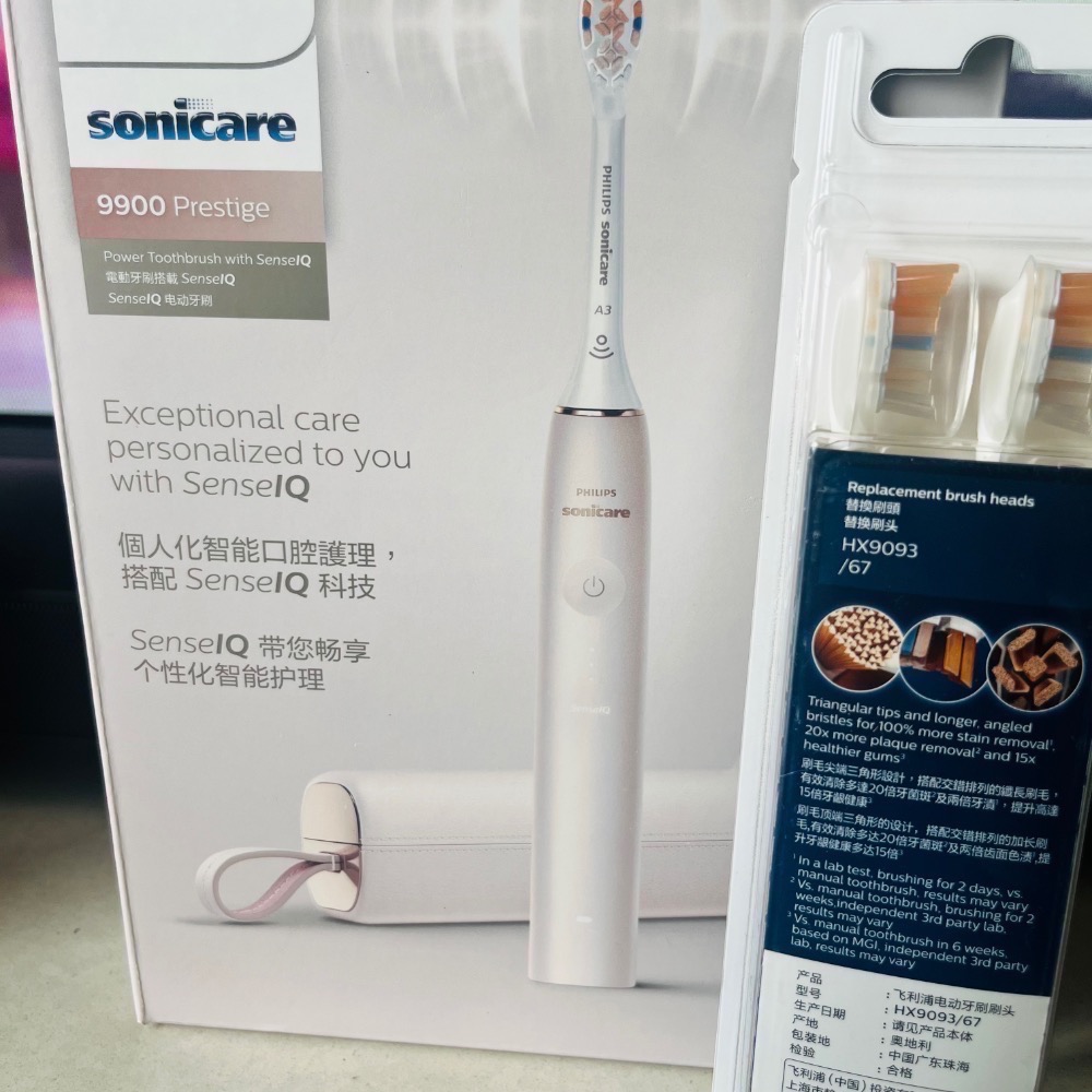 【贈原廠刷頭3支】飛利浦電動牙刷 Sonicare HX9996 「香檳金 藍色 粉紅 」購買贈原廠刷頭3支-細節圖4