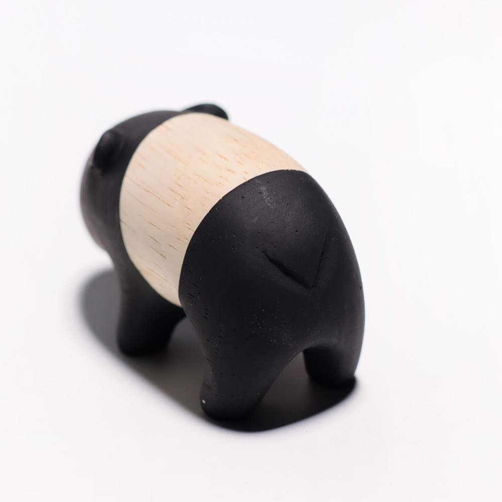 現貨新品 日本手工雕刻超可愛木頭小動物 馬來貘-細節圖4