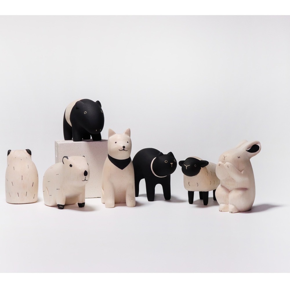 現貨新品 日本手工雕刻超可愛木頭小動物 小兔子-細節圖5