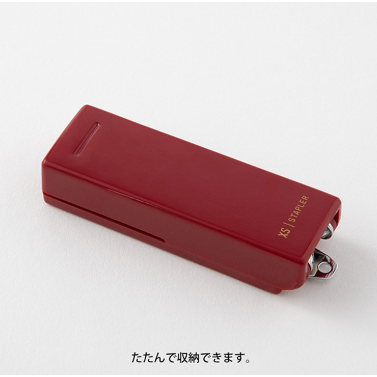 現貨新品 日本MIDORI XS 迷你機能系列 摺疊收納釘書機 紅色 6.6mm x 2.1mm-細節圖3