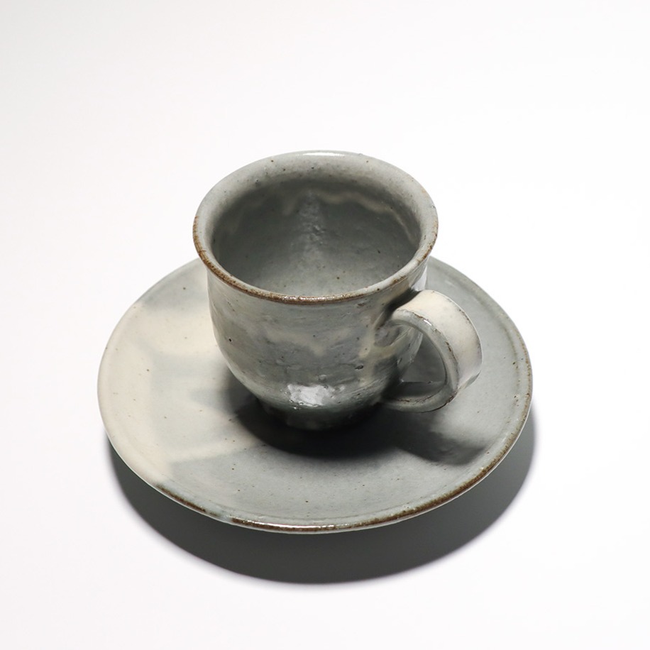 日本長谷園伊賀燒手工粉引咖啡杯盤組-細節圖6