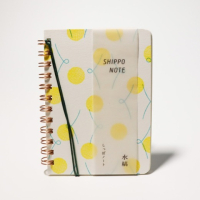 筆記本 日本製 水縞/環裝筆記本 黃色波爾卡圓點