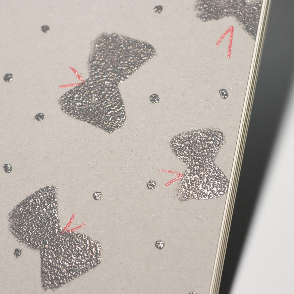 筆記本 日本製 水縞/環裝筆記本 可愛蝴蝶結為設計-細節圖3