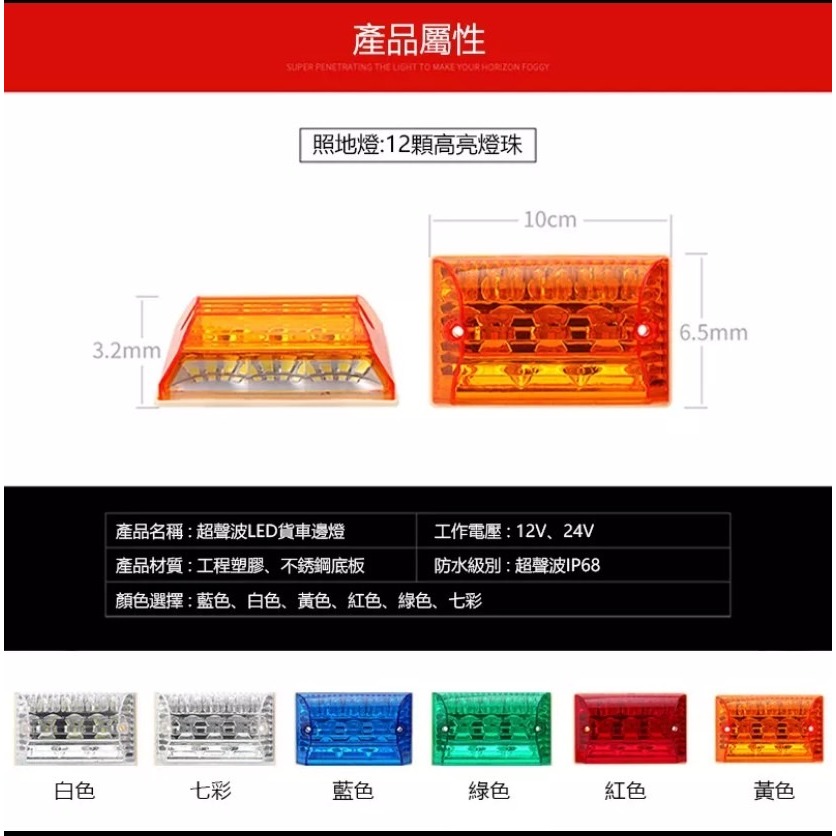 🇹🇼臺灣出貨【買10送1最低價🔥免運】多功能24V 汽車貨車邊燈 日行燈 照地燈 照輪燈 遊覽車邊燈 貨車尾燈 大-細節圖8