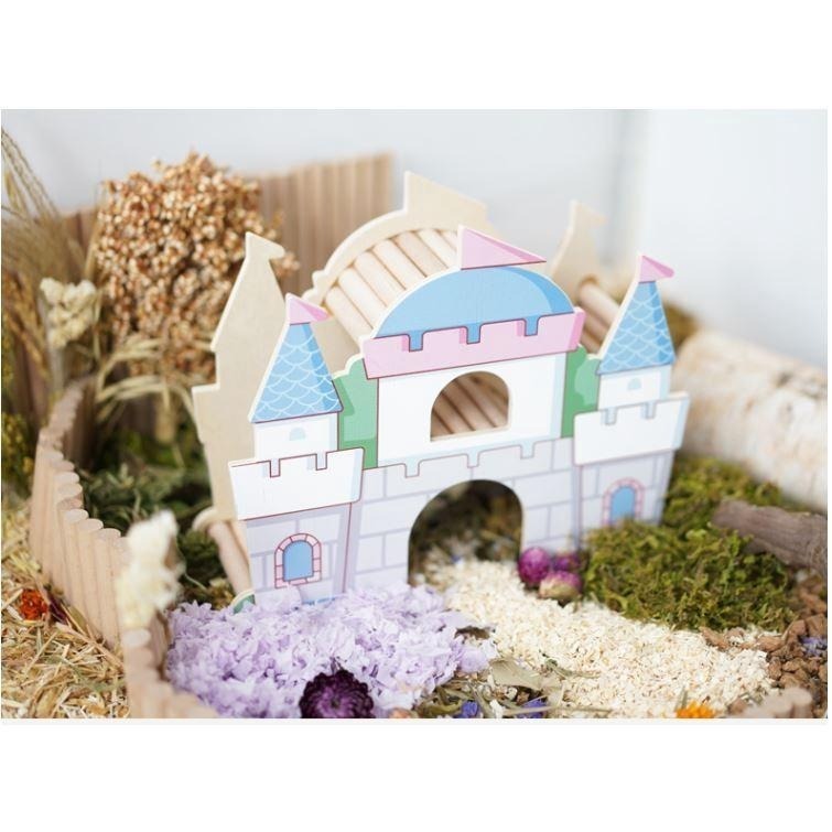 ★九鼠一家DIY工坊★   蘇維蘇格 春遊系列 躲避屋 樓梯小房子橋 倉鼠躲避木質小屋 造景小屋 木屋-細節圖4