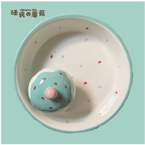 ★九鼠一家DIY工坊★  碰瓷的蘑菇 陶瓷冰淇淋蛋糕 食盆 水碗 （小型鼠/黃金鼠可用） 鼠食盆 倉鼠水盆-細節圖9