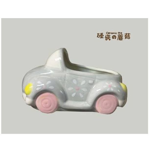 ★九鼠一家DIY工坊★  碰瓷的蘑菇 可愛敞篷車 陶瓷汽車 陶瓷倉鼠窩 食盆 廁所 浴室（大款 小型鼠/黃金鼠可用）-細節圖6
