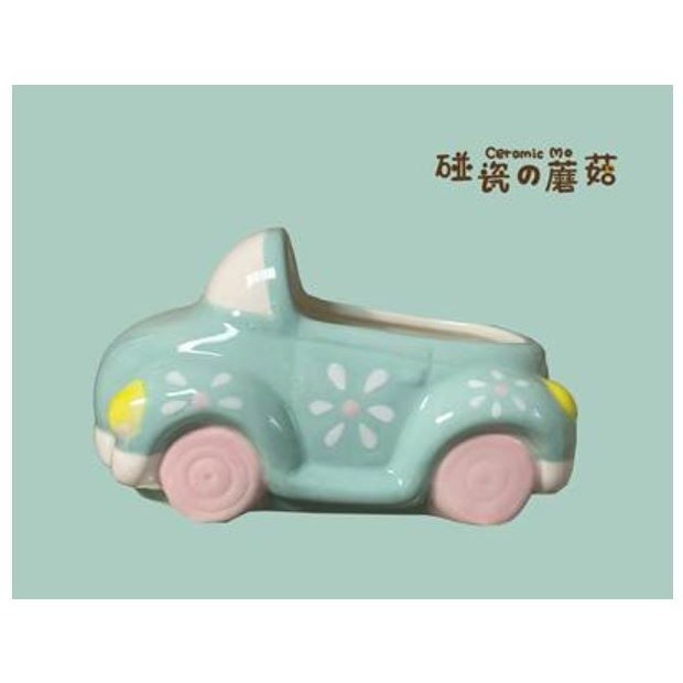 ★九鼠一家DIY工坊★  碰瓷的蘑菇 可愛敞篷車 陶瓷汽車 陶瓷倉鼠窩 食盆 廁所 浴室（大款 小型鼠/黃金鼠可用）-細節圖7