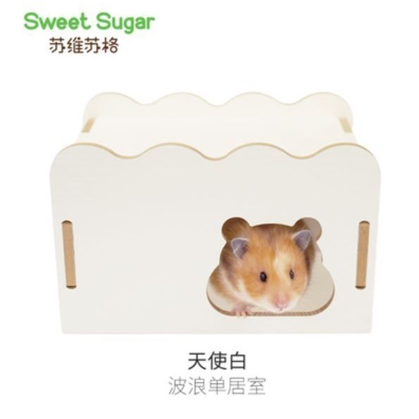 ★九鼠一家DIY工坊★  蘇維蘇格 宜居系列 波浪單居室 花插單居室 倉鼠躲避木質小屋 造景小屋 木屋-細節圖2