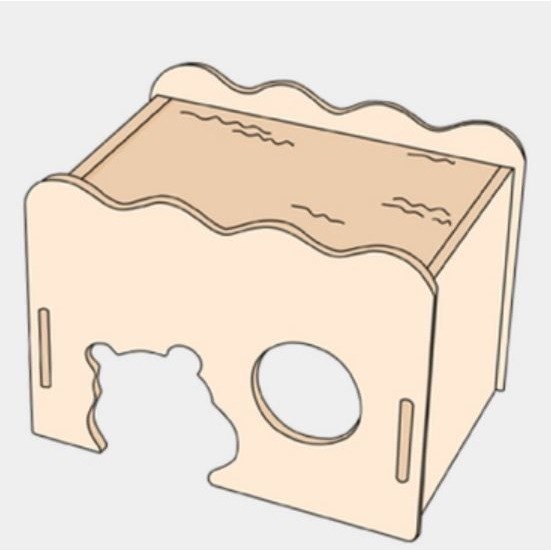 ★九鼠一家DIY工坊★  蘇維蘇格 宜居系列 波浪單居室 花插單居室 倉鼠躲避木質小屋 造景小屋 木屋-細節圖3