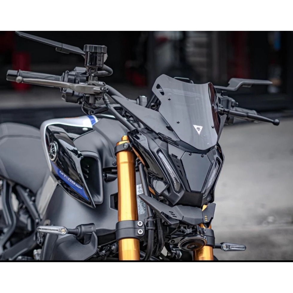 獨家 YAMAHA MT09 MT-09 2021 至 2024款 罩頭燈 透明 擋風鏡 機翼 黑色-細節圖5