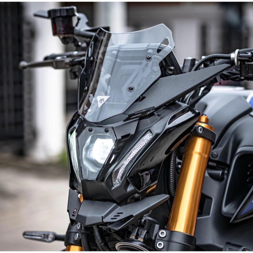 獨家 YAMAHA MT09 MT-09 2021 至 2024款 罩頭燈 透明 擋風鏡 機翼 黑色-規格圖6