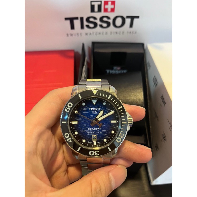 Tissot seastar 2000 深藍面 鋼錶帶款 機械錶 現貨一隻 當天出貨🔥-細節圖2