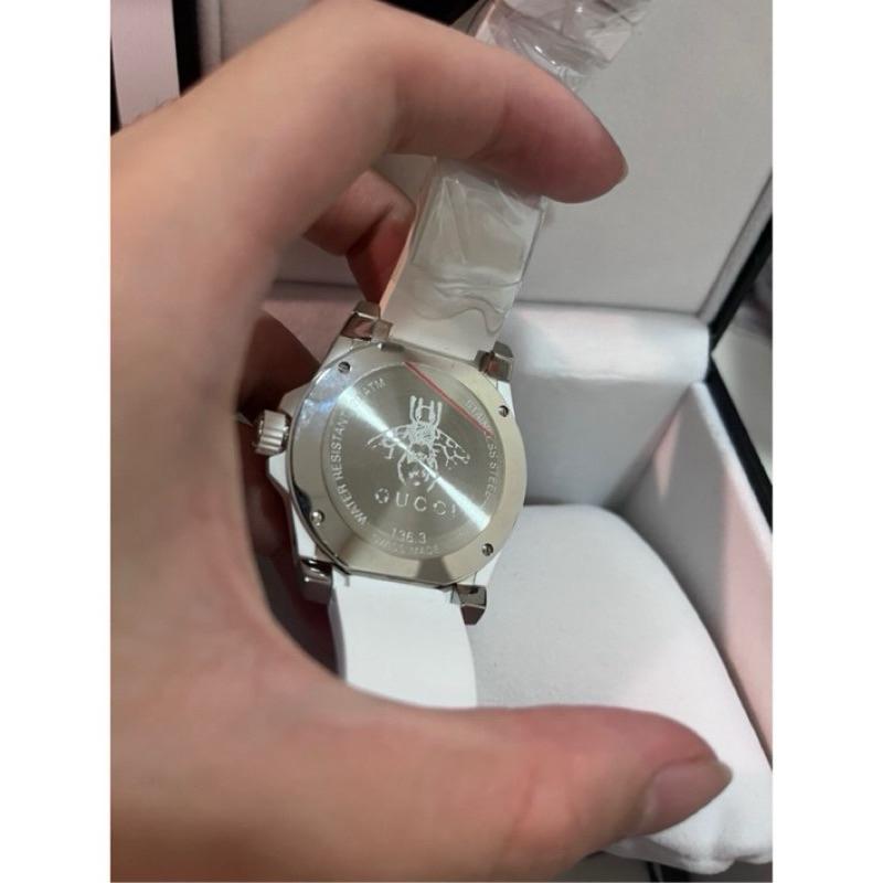 Gucci 白水鬼 矽膠錶帶 男女款 保證正品✅-細節圖3