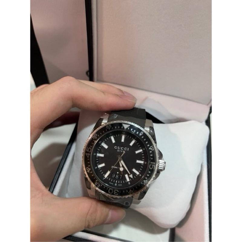 Gucci Dive 黑水鬼 矽膠錶帶 男女款 保證正品✨-細節圖2