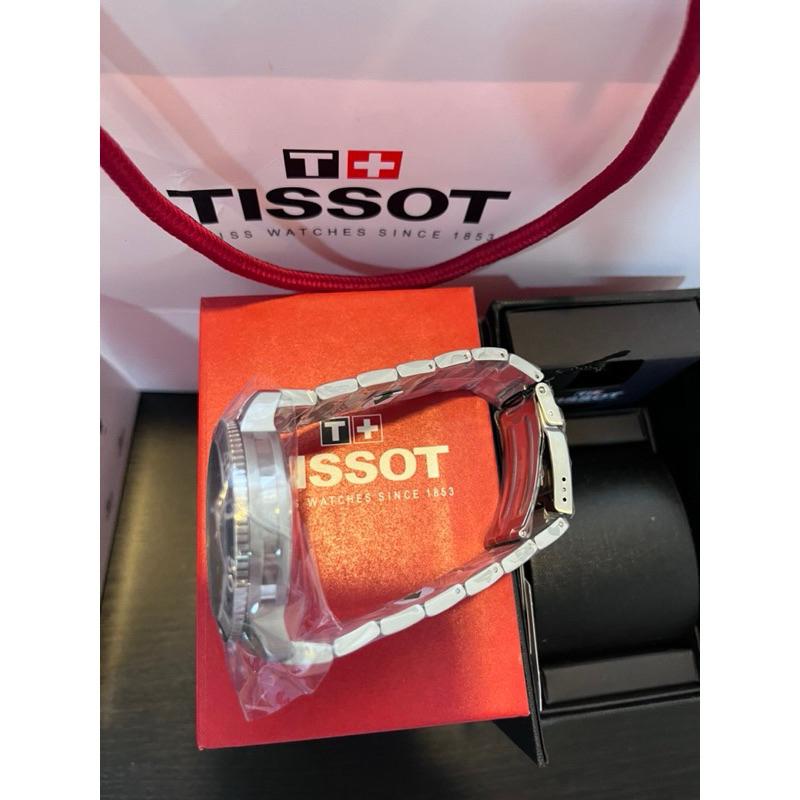 Tissot seastar 1000 紅藍可樂圈 三眼石英錶 鋼錶帶✅-細節圖7