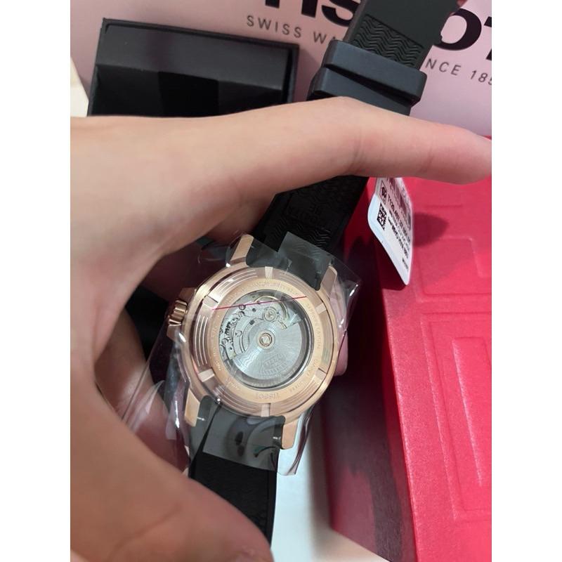 Tissot seastar 1000系列 玫瑰金款 機械錶 矽膠錶帶✅-細節圖4