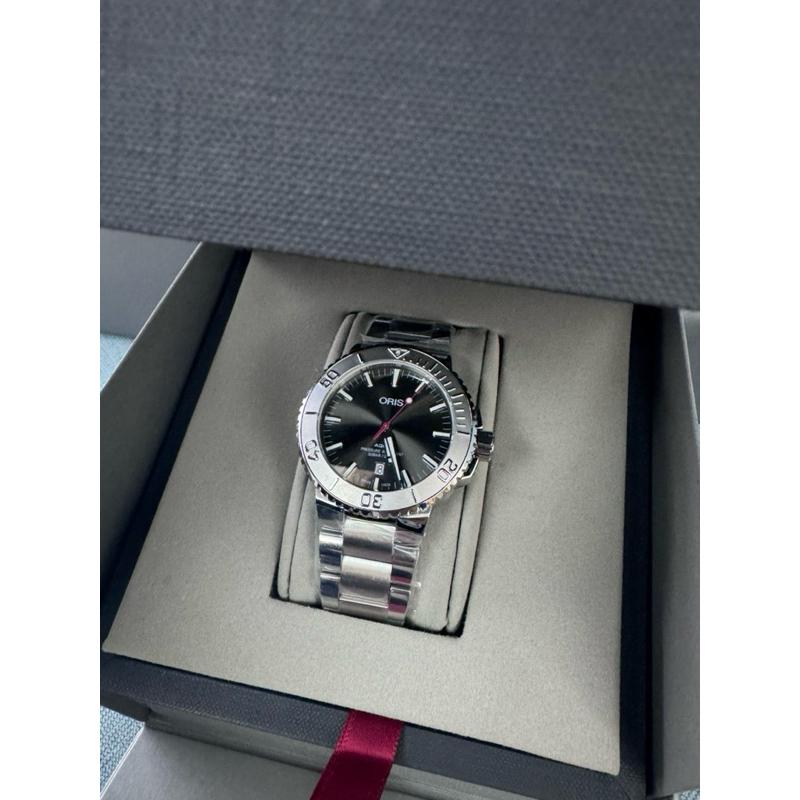 Oris 時間之海 灰面 鋼錶帶 機械錶 背後鏤空設計 🔥-細節圖2