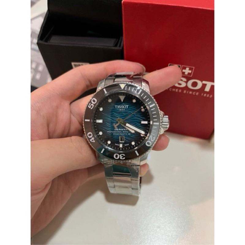 Tissot seastar 2000 湖水綠 鋼錶帶款 機械錶 🔥-細節圖2