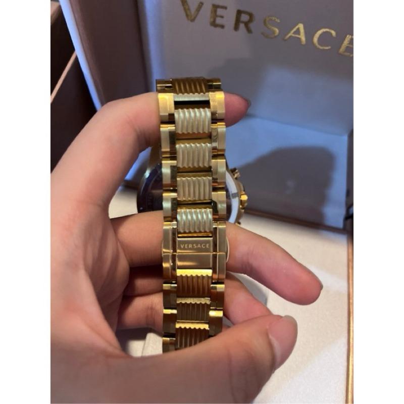•Versace 凡賽斯 全金三眼錶 鋼錶帶 石英錶✅-細節圖3