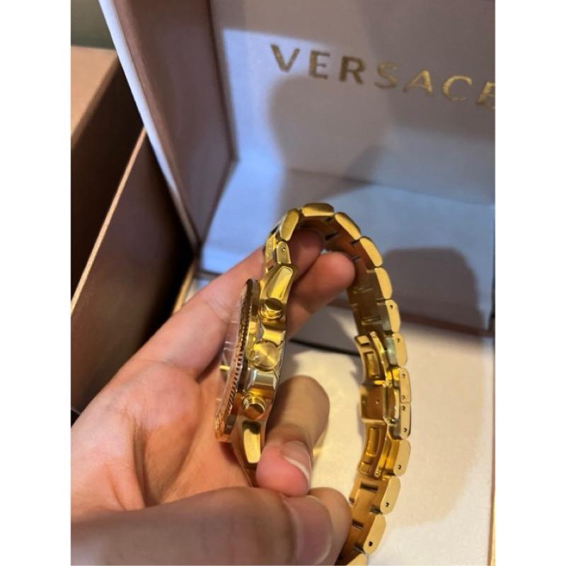 •Versace 凡賽斯 全金三眼錶 鋼錶帶 石英錶✅-細節圖4