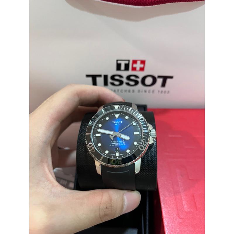 Tissot seastar 1000 深藍漸變款 機械錶 矽膠錶帶 ✅-細節圖2