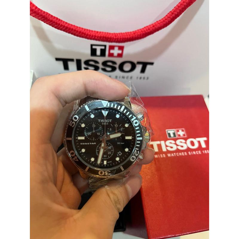 Tissot seastar 1000 黑面 三眼石英錶 鋼錶帶/矽膠錶帶 兩種可選 ✅-細節圖2