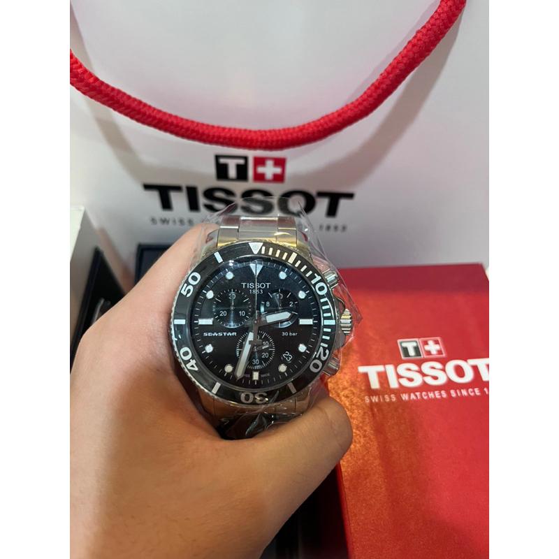 Tissot seastar 1000 黑面 三眼石英錶 鋼錶帶/矽膠錶帶 兩種可選 ✅-細節圖3