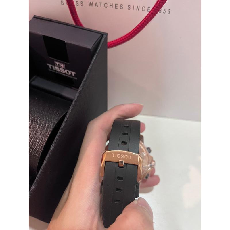 Tissot seastar 1000 玫瑰金款 三眼石英錶 矽膠錶帶✅-細節圖3