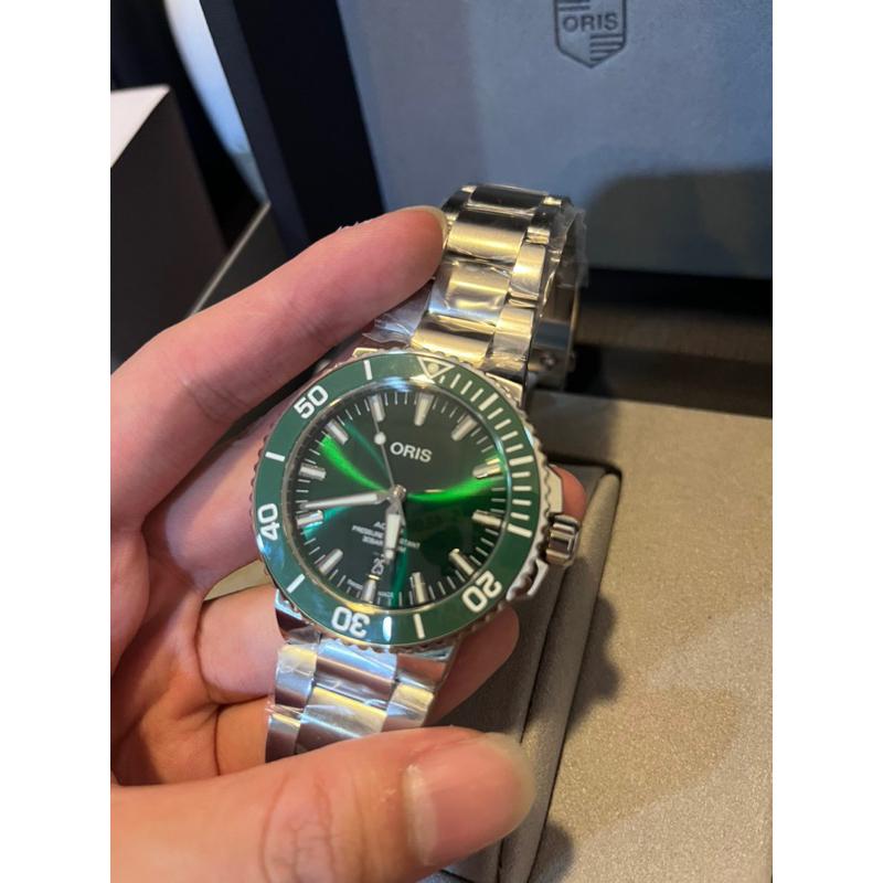 Oris 時間之海 綠面 鋼錶帶 機械錶 背後鏤空設計 全新正品🔥-細節圖2