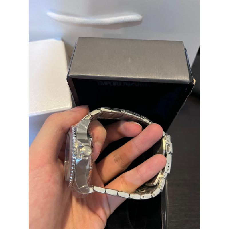 Armani 阿曼尼 新款 藍水鬼 海浪紋 機械錶 摺疊扣鋼錶帶✨-細節圖5