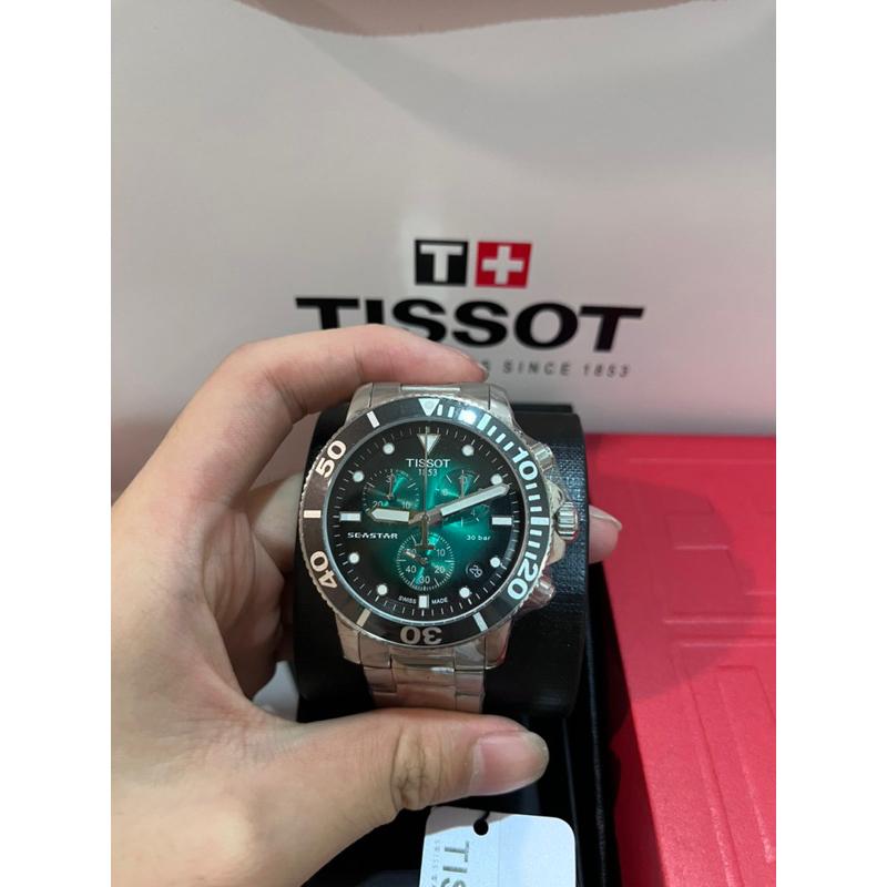 Tissot seastar 1000 綠面 三眼石英錶 鋼錶帶/ 矽膠錶帶 兩種可選 ✅-細節圖3